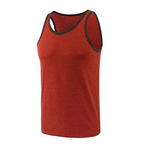 เสื้อแขนกุดพรีเมี่ยมสำหรับผู้ชายเสื้อกล้ามลำลองสีพื้น - Product Image 1