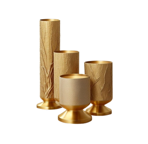 Nuevo soporte de luz T de estilo moderno para decoración de centros de mesa, soporte de vela de Metal hecho a mano de bajo precio al por mayor en Color dorado - Product Image 1