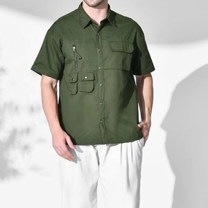 Camiseta de hombre con etiqueta personalizada, bolsillos cargo, efecto lavado, estilo urbano, lisa, al por mayor, vintage, tipo chaleco, con hombros caídos - Product Image 2