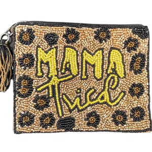 Hiba Enterprises Monedero Hecho a Mano con Bordado de Cuentas de Lujo MAMA - Product Image 1