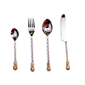 Juegos de cubiertos de acero inoxidable y Latón para restaurante y Hotel, diseño de piña, juegos de cubiertos de la mejor calidad para el hogar - Product Image 1