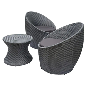 Stylish and Comfortable <b>Egg</b> Rattan Bistro Set for Outdoor Dining Modern <b>Garden</b> Furniture with Accessories for Parks - Product Image 2