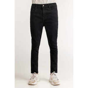 กางเกงยีนส์ทรงตรงเอวกลางสีดำสไตล์วินเทจ Y2K แต่งลายปะติดปะต่อ ล้างสีแบบ Stonewashed ปักลาย ODM เอวสูง ล้างสีแบบ Colored-Wash สำหรับฤดูหนาว - Product Image 3