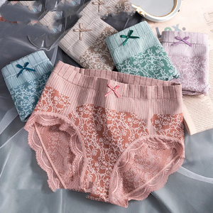 Wholesale Women Sexy Lace <b>Boyshort</b> Panties Soft Breathable Low-Rise Knitted Floral Ultra-Thin Seamless Eco-Friendly Premium - Product Image 5