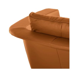 Canapé modulaire gonflable à deux places en velours nuage à trois pièces avec accoudoirs carrés, coussin en éponge, design moderne et luxueux, cadre en bois, orange - Product Image 5