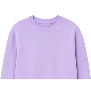 Sweat-shirt à col rond en polaire respirant brodé uni pour femme, écologique, hiver, devant violet pur, coupe-vent - Product Image 4