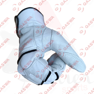 Tendance Blanc avec Combinaison Noire en Cuir de Vachette à Manchette Courte Gants de Frappeur de Baseball pour la Formation de Jeu de Baseball - Product Image 4