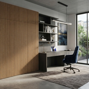 Porte en panneau HPL/HPDL cannelé moderne, grain de bois, panneau de cloison intérieur, taille personnalisée pour la décoration résidentielle - Product Image 4