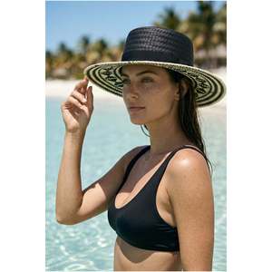 หมวกปานามาสีดำ ลายปัก ปีกกว้าง สำหรับฤดูร้อน รุ่น HSR2121 - HSR2121-BLACK - Product Image 4