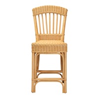 Tabouret de bar en rotin tissé à la main avec dossier, couleur et taille personnalisables, design antique pour une décoration bohème rustique dans les hôtels et les salons