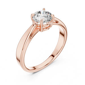 Bague de fiançailles avec diamant rond de 1 carat cultivé en laboratoire en or rose blanc jaune 14 carats-Style tendance - Product Image 6