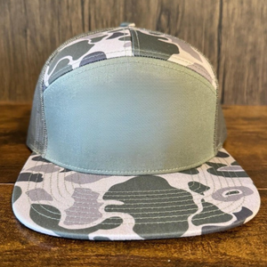 OEM ODM Casquettes snapback structurées à 7 panneaux de haute qualité Logo brodé personnalisé Chapeau de camouflage Casquettes de camionneur en maille de chasse Camo Casquettes - Product Image 1