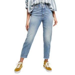 Jeans Free People Celeste Blue Marion a Vita Alta, Taglia 26 XL, Gamba Larga, Denim Stampato, Lavabile, Traspirante, Stile Semplice e alla Moda - Product Image 1