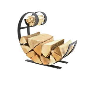 Petit support de rangement intérieur et extérieur en fer forgé pour ranger les bûches Porte-bûches en métal de forme personnalisée - Product Image 6