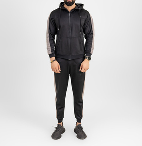 Chándales personalizados de buena calidad para hombre, conjuntos de gimnasio para correr con cremallera, chándal Unisex con estampado de logotipo - Product Image 1