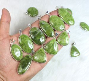 Collar con colgante de vassonita verde Natural, joyería de piedras preciosas pulidas a mano, ajuste de bisel, colgantes de moda, dijes al por mayor - Product Image 5