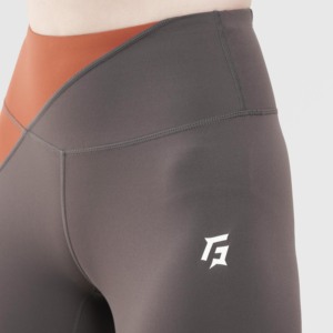 Leggings de sport For Tide en nylon et élasthanne extensibles sans coutures, couleur anthracite, avec fonction thermique pour le yoga et la gym, motif imprimé - Product Image 6