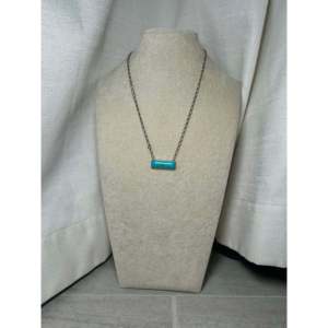 Kingman Turquoise & Sterling Silver Necklace Navajo-<b>Crafted</b> Cultural Collectible Jewelry One-of-a-Kind Piece - Product Image 3