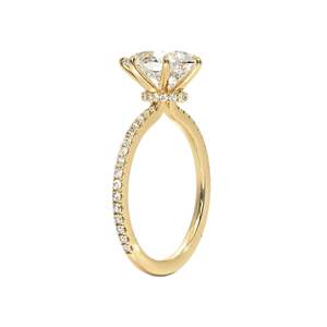 Anillo de Compromiso con Halo Oculto en Corte Pera para Mujer - Product Image 2