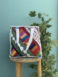 Handmade Cotton Quilted Tote <b>Bag</b> for Women Custom Patterned <b>Patchwork</b> Printed Shopping & Beach <b>Bag</b> for Daily Use & Travel Gift - Product Image 2