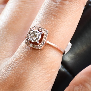 Authentique bague en or massif 14K et 18K avec diamant naturel, élégante conception de bijoux en solitaire certifiée IGI - Product Image 6
