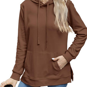 Sudadera con Capucha de Algodón de Alta Calidad 2026, con Logotipo Personalizado, Diseño Sólido, Transpirable, Informal, para Mujer, Bordada, Estilo Urbano - Product Image 1