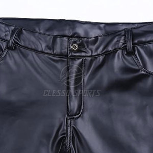 Reasonable Price Customized Logo Design <b>Men</b> Leather <b>Pant</b> Casual Wear Solid Color <b>Men</b> Leather <b>Pant</b> - Product Image 5