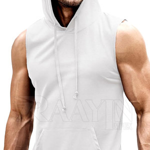 Fabricant d'usine sur mesure Gym Fitness débardeur à capuche à la mode grande taille Gym Fitness débardeur à capuche - Product Image 3