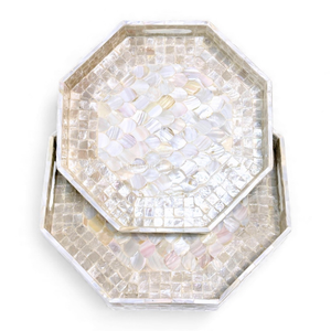 Bandeja de Servir Hexagonal Clásica de Madreperla, Ecológica y Natural, Hecha Directamente en Vietnam - Product Image 2
