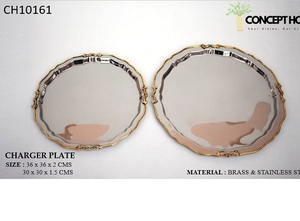 Assiette de présentation en fer massif, écologique, d'inspiration vintage, design rond de luxe, couleurs et tailles personnalisables pour mariages et banquets - Product Image 2