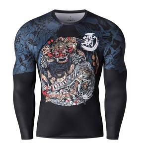 Prix de gros Chemise de bain Séchage rapide Rash Guard Beach Rash Guard Ensembles Hommes Nylon Tissu Impression Vêtements - Product Image 3