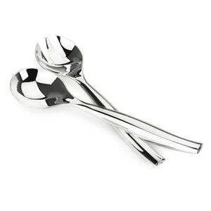 Fourchette de service en plaqué argent, cuillère de serveur de salade à Long manche avec poignée de conception Premium serveur de salade - Product Image 5