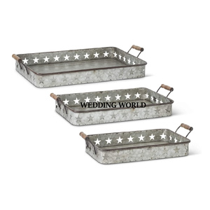 Vajilla Galvanizado Bandeja de servicio Hecho a mano Venta caliente Diseñador Vajilla de lujo Mesa Venta al por mayor Bandeja de servicio de metal - Product Image 1