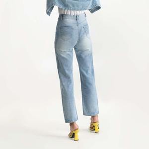 Jeans Clásicos de Mezclilla Rectos para Mujer, Transpirables, Casuales, Lisos, para Uso Diario con Ajuste Perfecto - Product Image 6