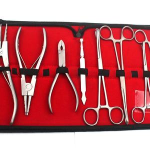 Kit de Herramientas para Perforaciones Corporales de Acero Inoxidable, Duradero, con Abridor y Cerrador de Anillos, Pinzas y Fórceps para Perforaciones - Product Image 1