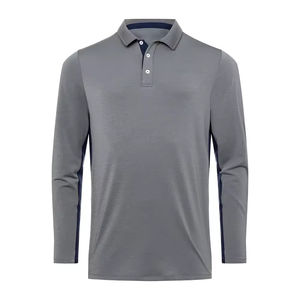 Camiseta Polo de diseño de color personalizado de alta calidad para hombres Camisetas clásicas de algodón de manga larga transpirables para hombres - Product Image 5