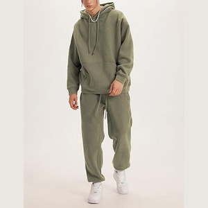 Chándal holgado acampanado liso de gran tamaño con logotipo personalizado OEM para hombre, ropa de calle, estilo veraniego bordado de algodón - Product Image 4