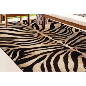 Tapis à imprimé zèbre : motif noir moderne, lavable en machine, tapis doux non tissé - Product Image 3