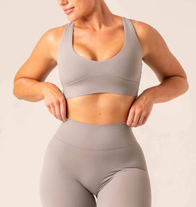 2023 nuevo conjunto de Yoga Fitness ropa de gimnasio sujetador acolchado mallas elásticas ropa interior deportiva sin costuras XL tamaño Spandex forro entrenamientos correr - Product Image 5