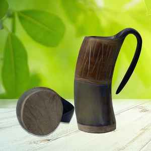 Tasse unique en corne de buffle, verres rustiques fabriqués à la main, tasse durable écologique, parfaite pour le café, le thé, le whisky, la table à manger - Product Image 1