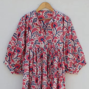 Robe midi décontractée à imprimé floral col profond avec ficelle plus proche silhouette ample mini robe taille naturelle pour l'été - Product Image 1