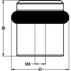 Door Stop <b>Floor</b> <b>Buffer</b> 4735 39 Mm Height 36 Mm Aluminum Matt Anodized Dowel Mounting HERMETA - Product Image 3