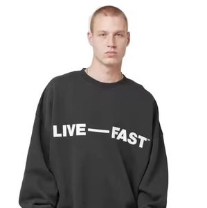 Suéter de invierno unisex de punto con cuello redondo de algodón orgánico 100% con logotipo personalizado, jersey de ajuste Regular respetuoso con el medio ambiente e impermeable - Product Image 1
