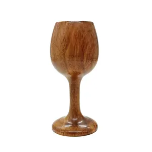 Wooden Wine Glass in Pure Natural Wood Wine Drinking Glass For Beverage Party For Decorative And Gift Item