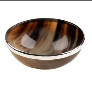Cuenco minimalista de cuerno de búfalo, accesorio de servir sencillo para mesa de comedor, cocina, decoración del hogar, hecho a mano, acabado natural, exótico, indio - Product Image 5