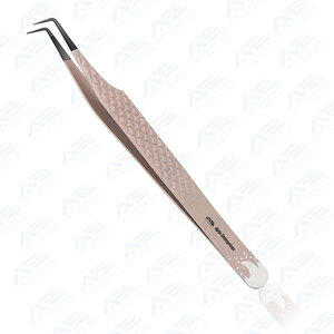 Juego de pinzas para extensión de pestañas Pinzas para pestañas con volumen de punta de fibra con puntas de precisión curvas y en ángulo profesionales - Product Image 5