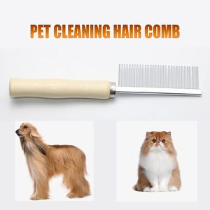 Single Sided Simple Pet Grooming <b>Comb</b> with Beach <b>Wooden</b> Handle and Iron for Pets - Product Image 6