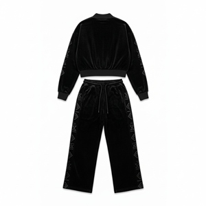 Ensemble de survêtement pour homme personnalisé, style coupe-vent en velours, ensemble de survêtement, veste courte, lavage à l'acide, uni, imprimé en 3D, streetwear - Product Image 4