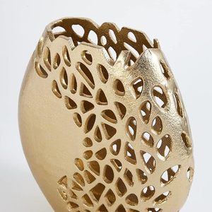 Wholesale Popular New Arrivals <b>Vase</b> Flower Modern Gold Round Metal <b>Vases</b> for Home Decor - Product Image 4