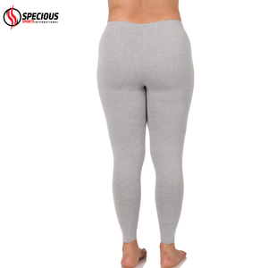 Wholesale Custom Made Women's Ankle Length Yoga Leggings Spandex/Polyester Four-Way Stretch Breathable Solid Dark Heather <b>Grey</b> - Product Image 6